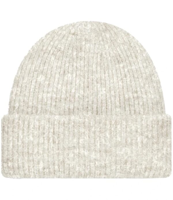 WH-BLANK-BN-UN-AlmondMarl-front Cosy Ribbed Beanie, Almond Marl