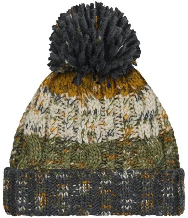 Corkscrew Pom Pom Beanie, Autumn Moss