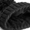Cable Knit Melange Beanie, Black