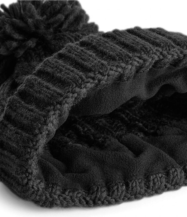 Cable Knit Melange Beanie, Black