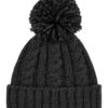 Cable Knit Melange Beanie, Black