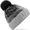 Ombré Pom Pom Beanie, Black Light Grey