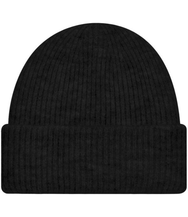 WH-BLANK-BN-UN-BlackMarl-front Cosy Ribbed Beanie, Black Marl