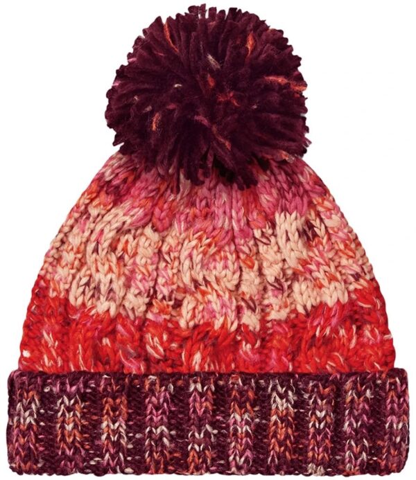Corkscrew Pom Pom Beanie, Cherry Sherbet