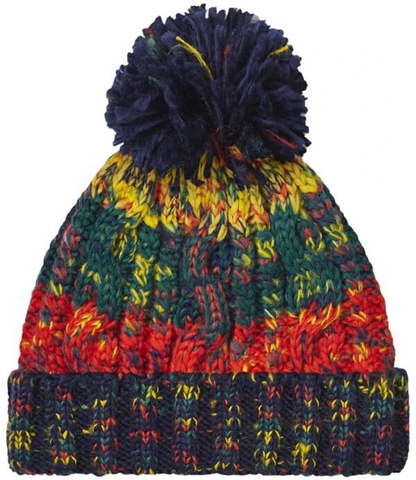 Corkscrew Pom Pom Beanie, Crackling Campfire