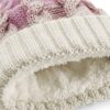 Ombré Pom Pom Beanie, Dusky Pink Off White