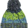 Corkscrew Pom Pom Beanie, Electric Grey