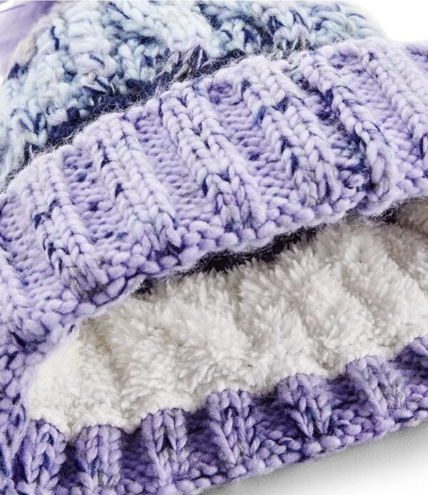 Corkscrew Pom Pom Beanie, Lavender Fizz