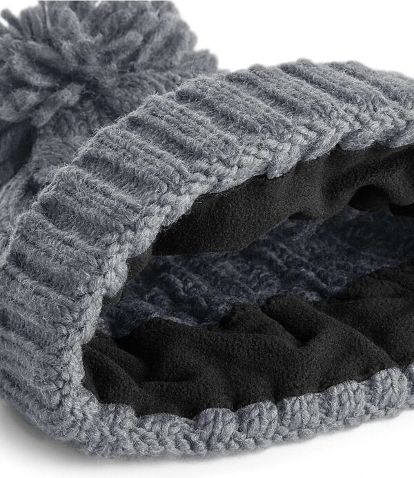 Cable Knit Melange Beanie, Light Grey