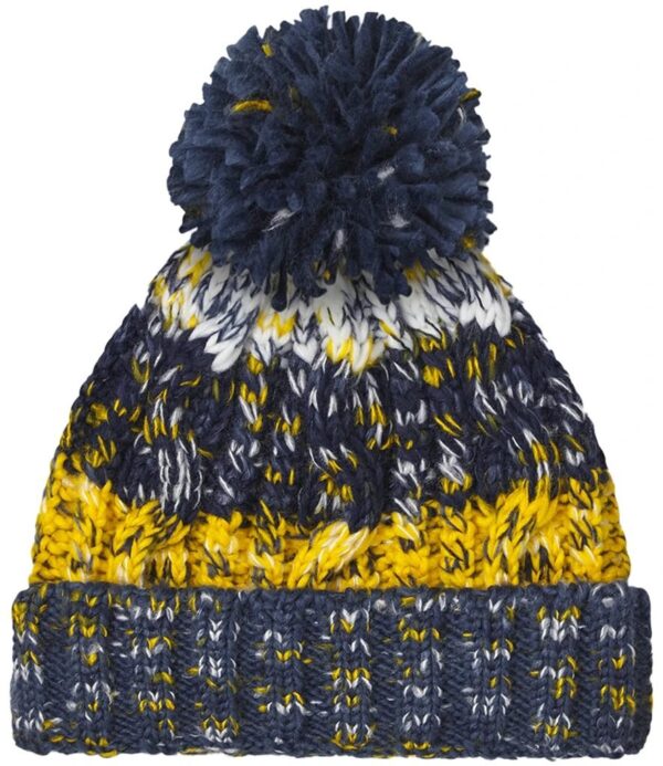 Corkscrew Pom Pom Beanie, Morning Frost