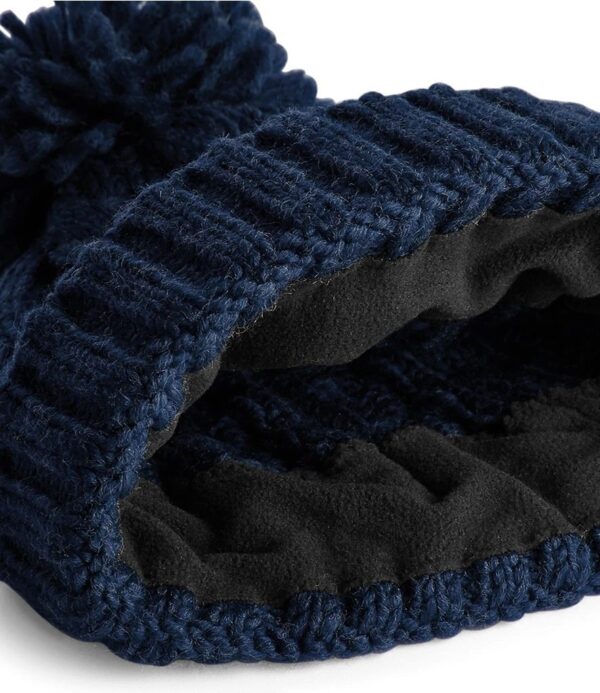 Cable Knit Melange Beanie, Navy