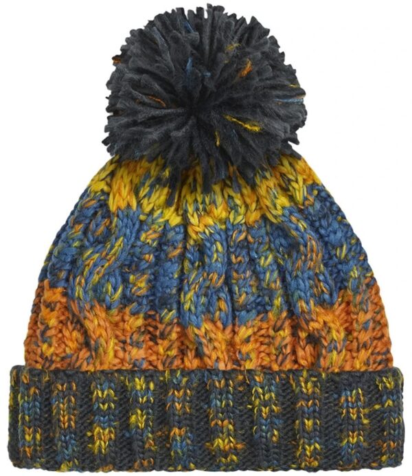 Corkscrew Pom Pom Beanie, Retro Blues