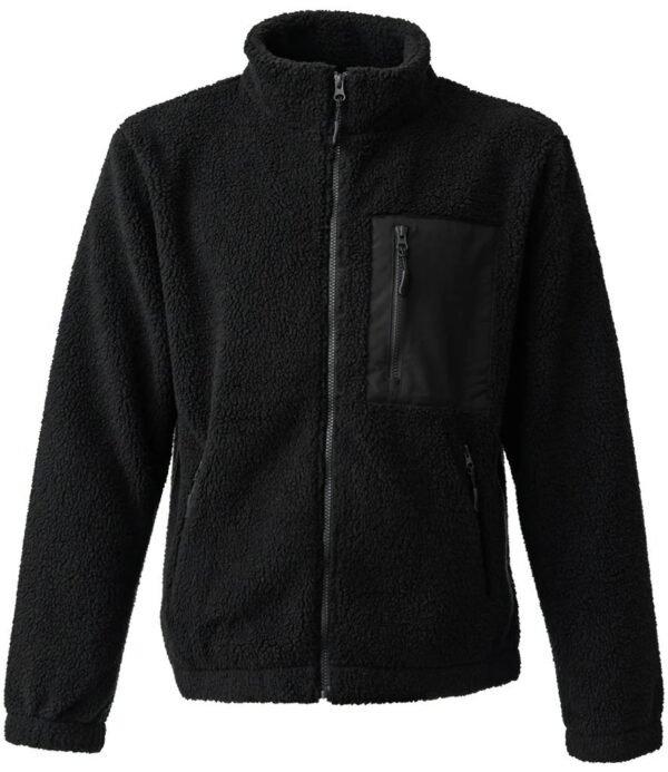 Full Zip Borg Fleece, Black