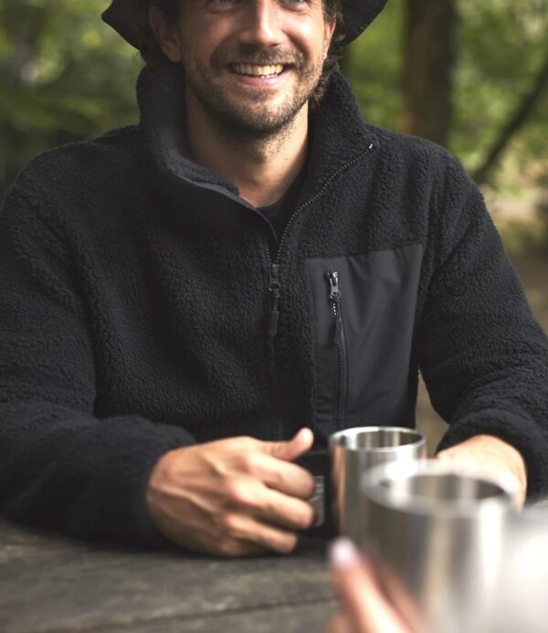 Full Zip Borg Fleece, Black