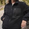 Full Zip Borg Fleece, Black