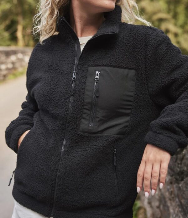 Full Zip Borg Fleece, Black