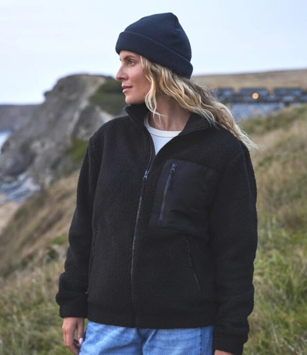 Full Zip Borg Fleece, Black