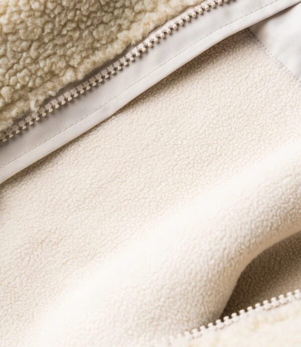 Full Zip Borg Fleece, Natural