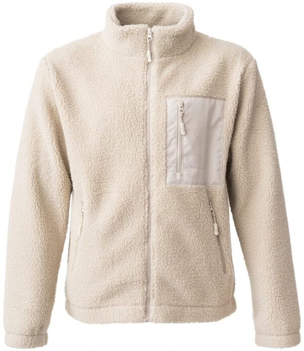 Full Zip Borg Fleece, Natural