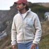 Full Zip Borg Fleece, Natural