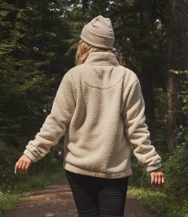 Full Zip Borg Fleece, Natural
