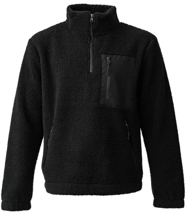 Quarter Zip Borg Fleece, Black