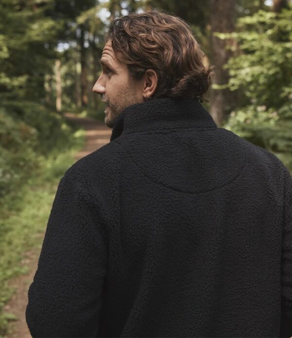 Quarter Zip Borg Fleece, Black