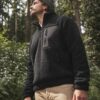 Quarter Zip Borg Fleece, Black