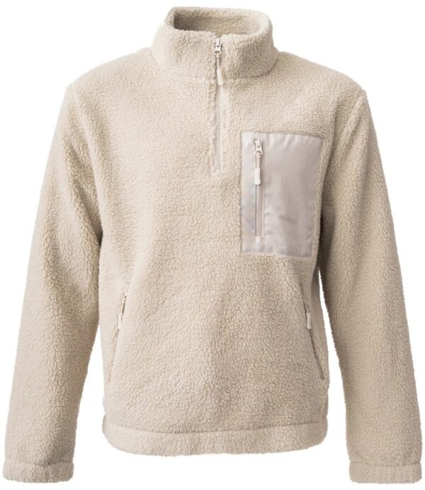 Quarter Zip Borg Fleece, Natural