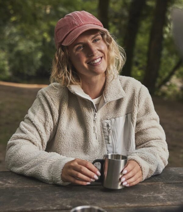 Quarter Zip Borg Fleece, Natural