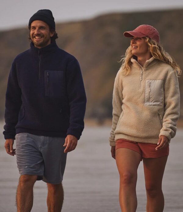 Quarter Zip Borg Fleece, Navy