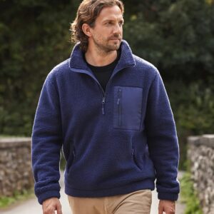Quarter Zip Borg Fleece, Navy