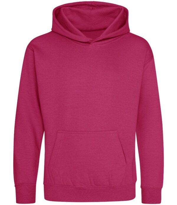 WH-BLANK-HD-KD-HotPink-front Kids Hoodie, Hot Pink