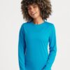 WH-BLANK-LS-LD-SapphireBlue-model-front Women's Sport Long Sleeve Tshirt, Sapphire Blue