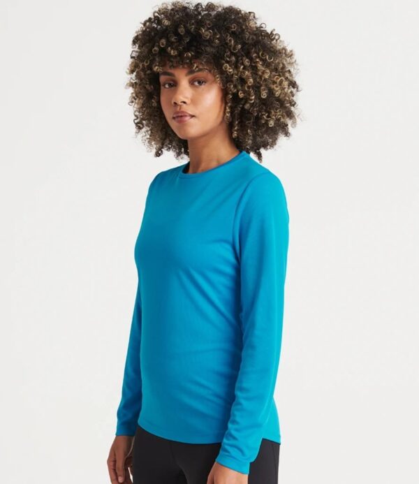 WH-BLANK-LS-LD-SapphireBlue-model-right Women's Sport Long Sleeve Tshirt, Sapphire Blue