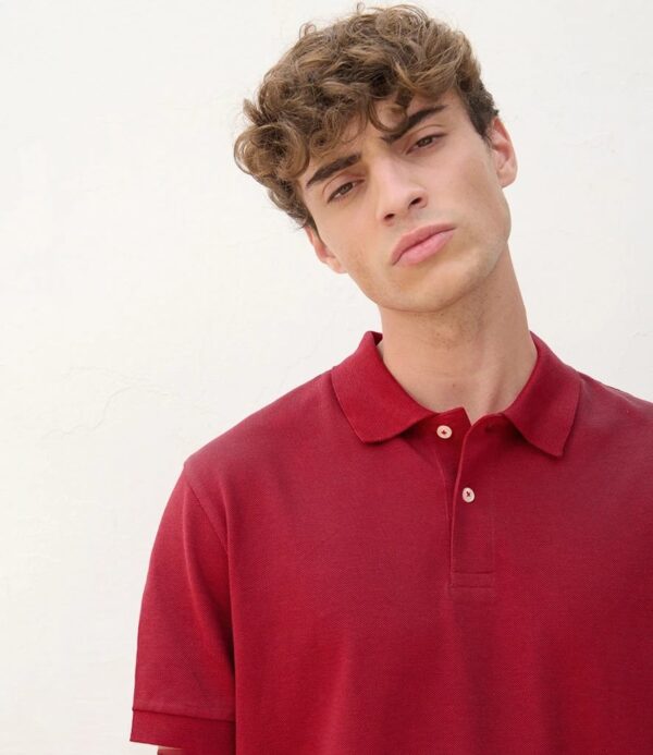 WH-BLANK-PL-UN-FolkRed-detail Polo Shirt, Folk Red