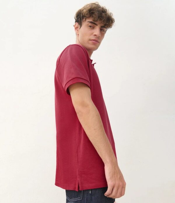 WH-BLANK-PL-UN-FolkRed-model-right Polo Shirt, Folk Red