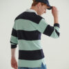 WH-BLANK-RG-UN-DuckEggNavy-model-back Striped Rugby Shirt