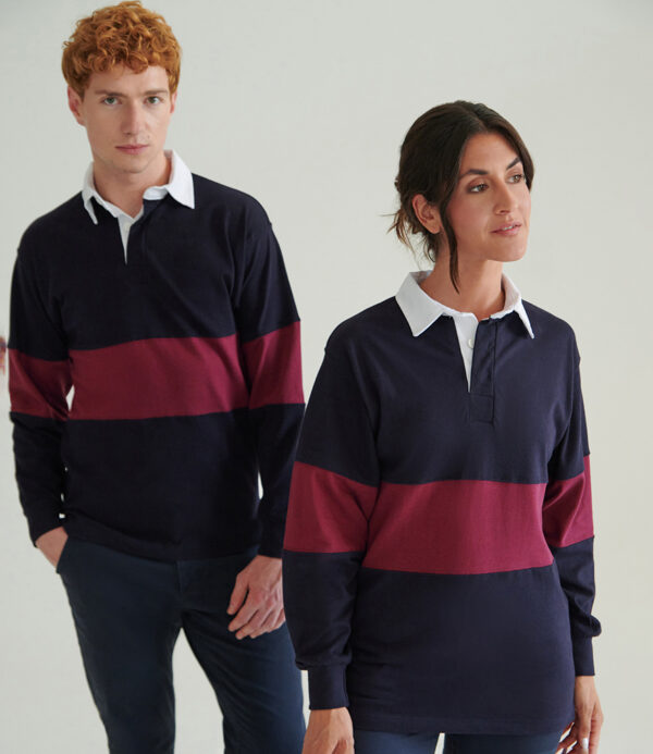WH-BLANK-RG-UN-NavyBurgundy-lifestyle Panelled Rugby Shirt