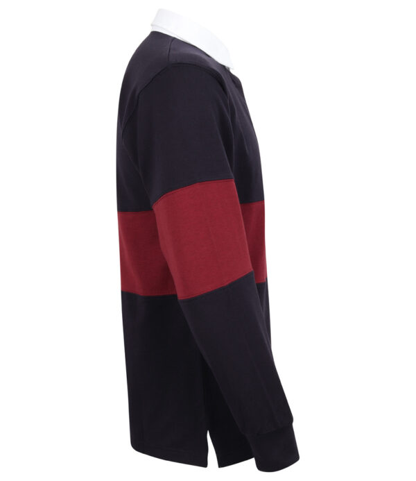 WH-BLANK-RG-UN-NavyBurgundy-right Panelled Rugby Shirt