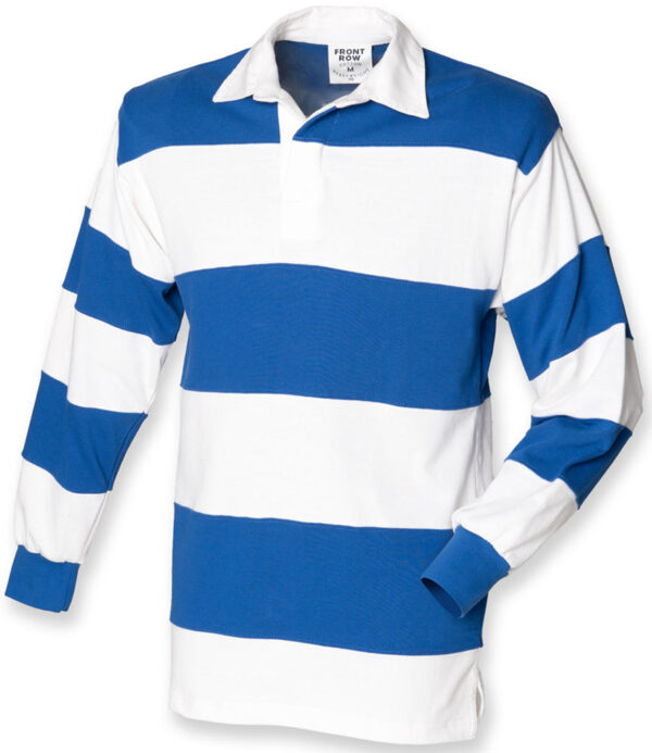 WH-BLANK-RG-UN-WhiteRoyal-front Striped Rugby Shirt