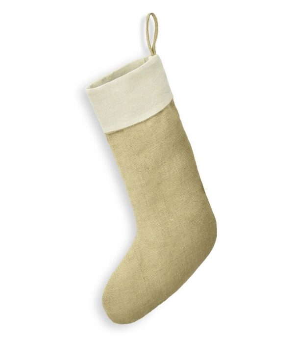 WH-BLANK-ST-UN-NaturalCream-front Christmas Stocking, Natural Cream