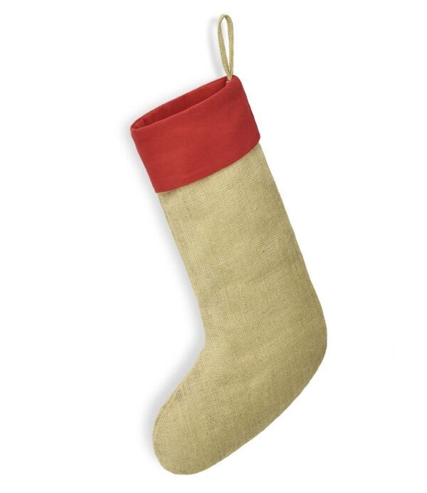 WH-BLANK-ST-UN-NaturalRed-front Christmas Stocking, Natural Red