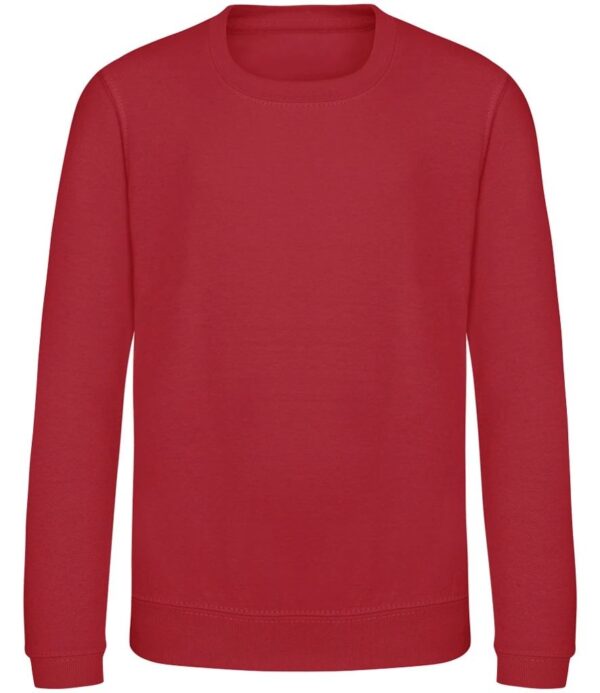 WH-BLANK-SW-KD-FireRed-front Kids Sweatshirt, Fire Red