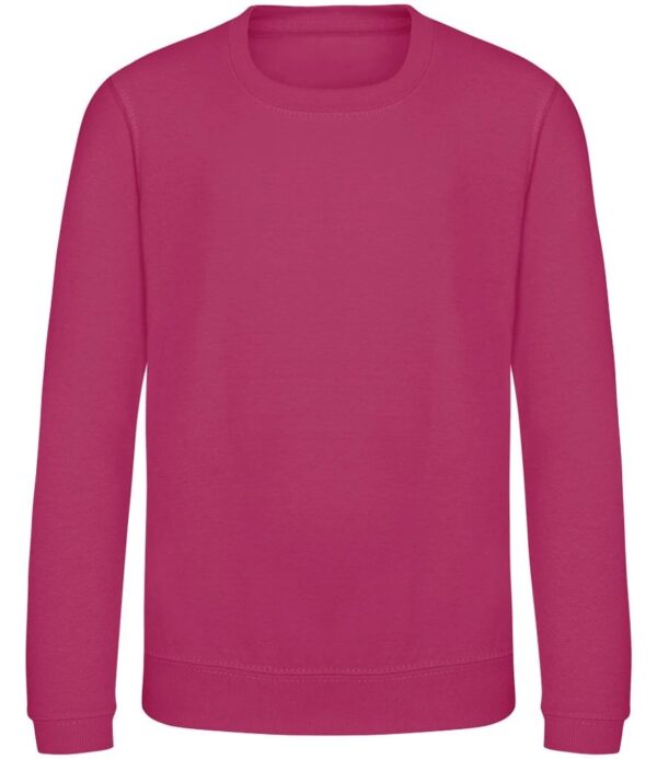 WH-BLANK-SW-KD-HotPink-front Kids Sweatshirt, Hot Pink