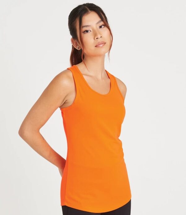 WH-BLANK-TK-LD-ElectricOrange-model-front Women's Sport Vest, Electric Orange