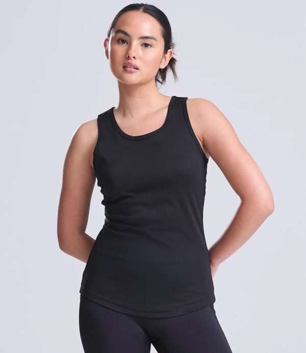 WH-BLANK-TK-LD-JetBlack-model-front Women's Sport Vest, Jet Black