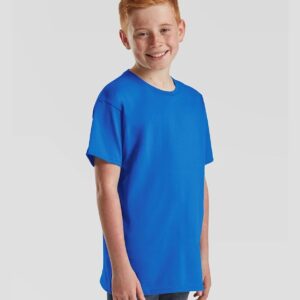 WH-BLANK-TS-KD-RoyalBlue-model-front Kids Tshirt, Royal Blue