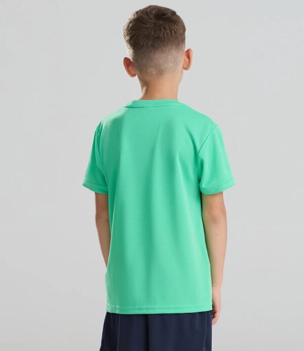 WH-BLANK-TS-KD-SourGreen-model-back Kids Sport Tshirt, Sour Green