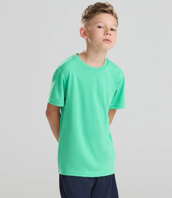 WH-BLANK-TS-KD-SourGreen-model-front Kids Sport Tshirt, Sour Green